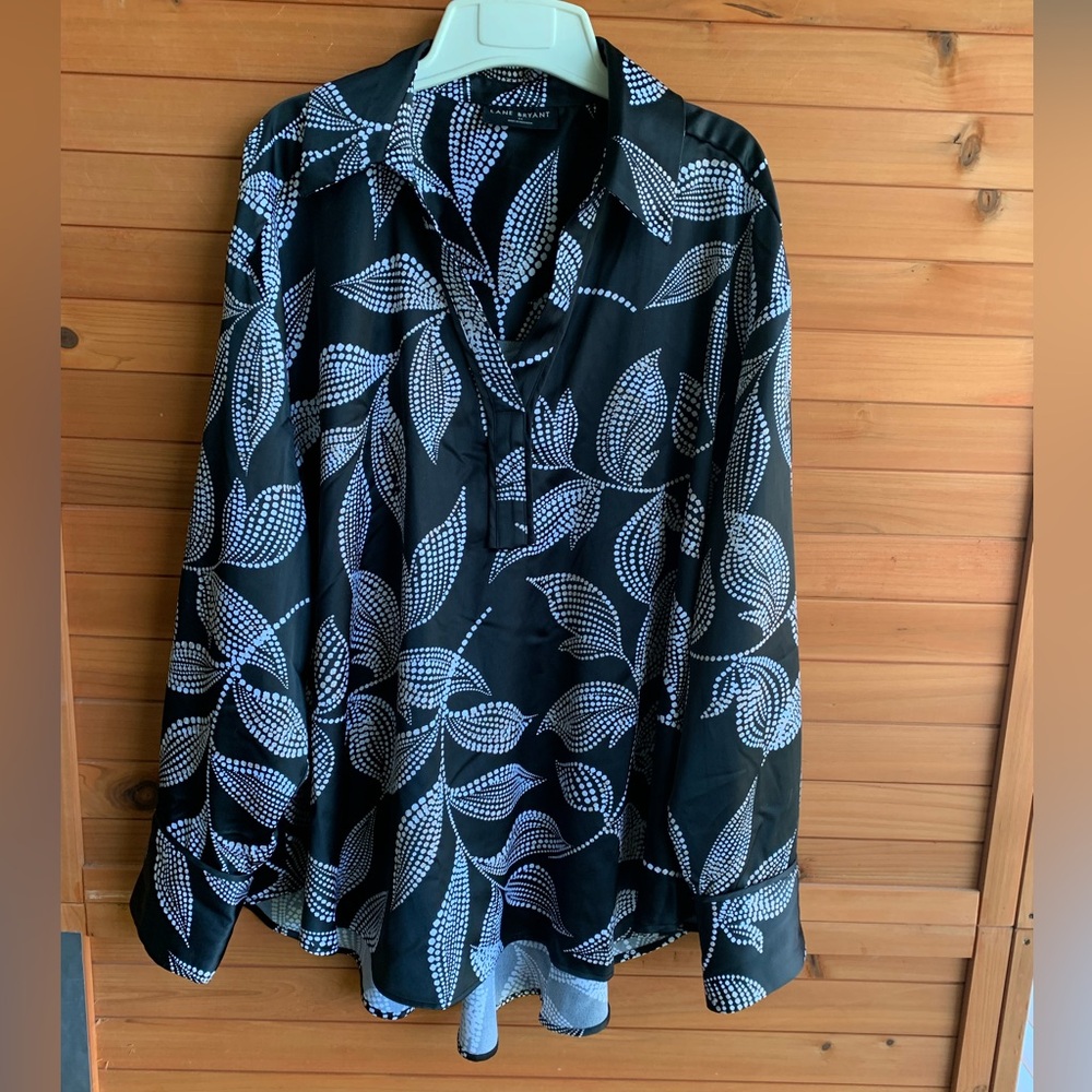 Lane Bryant Black and White Blouse, Size 24